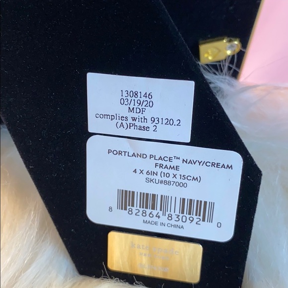 Kate Spade X Lenox navy/cream with gold Frame 4x6 - Picture 4 of 7